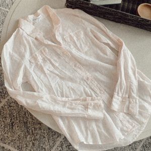 bcbg pale pink blouse w/ pockets